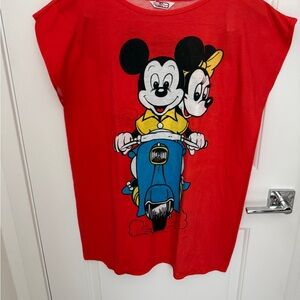 Disney Red Aduly KT-Shirt with Mickey and Minnie
